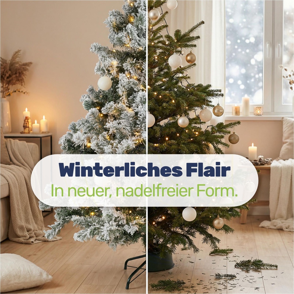 Weihnachtsbaum 150 cm mit Schneeoptik und Metallständer, PVC – Galeriebild 3, Artikelnummer 18285