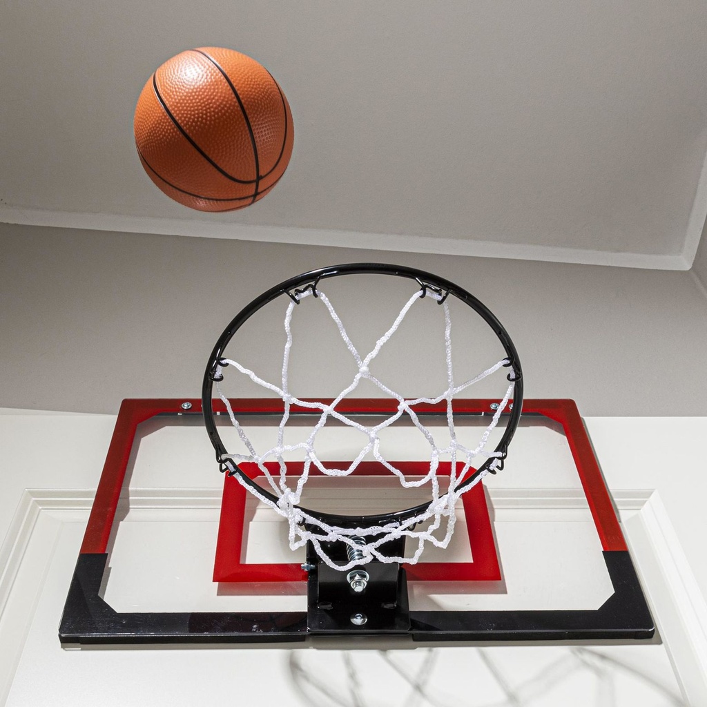 Mini-Basketballkorb 45x30cm mit 20cm Ring, Netz, Ball & Pumpe – Galeriebild 2, Artikelnummer 17968