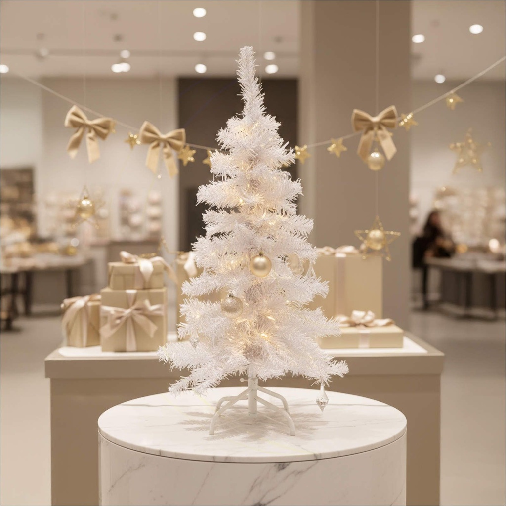 Weißer Weihnachtsbaum 90 cm künstlicher Tannenbaum 100 Spitzen – Galeriebild 2, Artikelnummer 8125