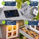 LED Solar Vogelfutterhaus mit Licht zum Aufhängen Garten Metall grau – Galeriebild 6, Artikelnummer 18296