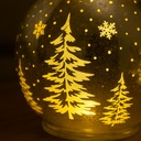 3er Set LED Kugel Winterlandschaft Glas silber Ø10/13/15cm mit Timer – Galeriebild 4, Artikelnummer 18188