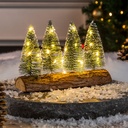 LED-Tannenbäume mit Baumstammfuß – Weihnachtliche Fensterdekoration