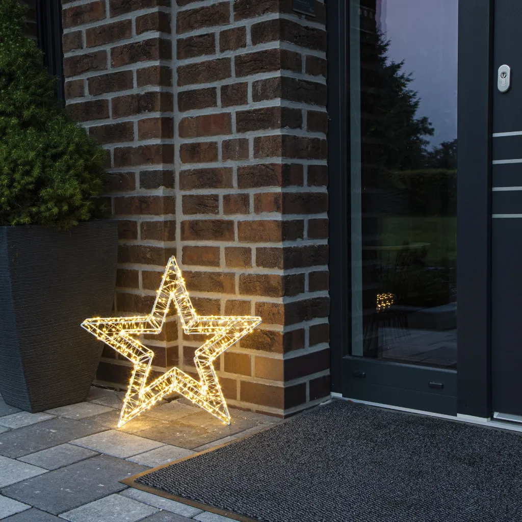 Metall Stern mit 800 warm weißen LEDs ca. 52 x 8 x 50 cm – Galeriebild 1, Artikelnummer 18522