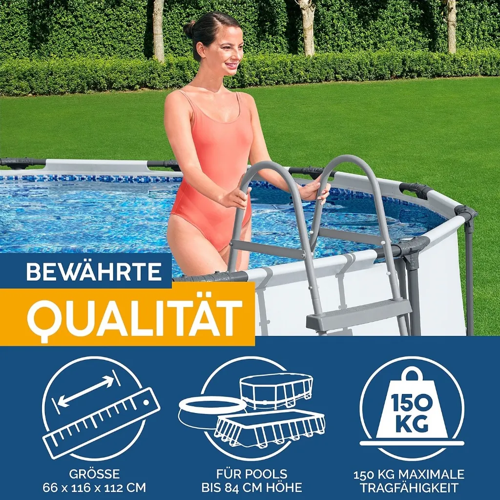 Bestway Pool-Leiter (58430) 2 Stufen - Für Pools bis 84cm  Höhe – Galeriebild 1, Artikelnummer 8915
