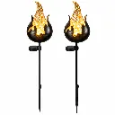 2er Solar Gartenstecker Set "Feuer" ca. 17 x 7 x 92 cm – Galeriebild 1, Artikelnummer 18509
