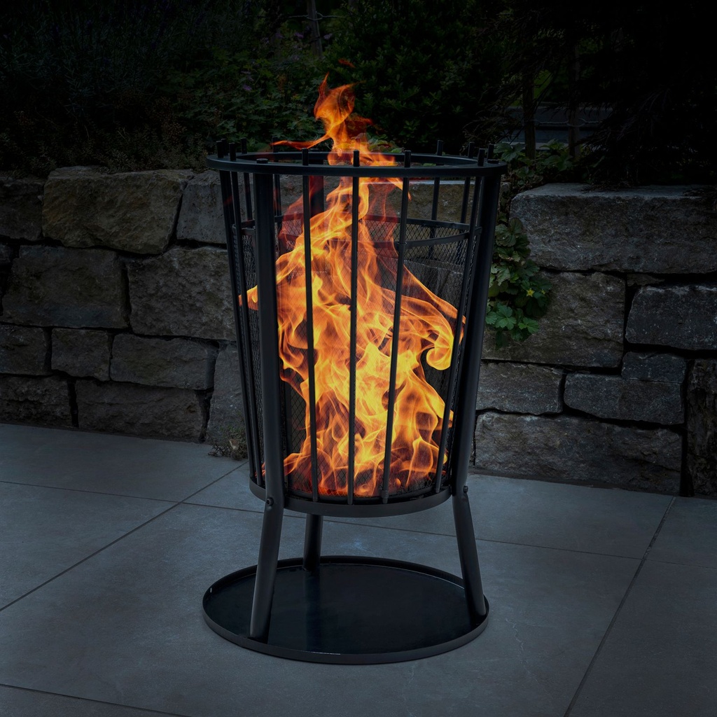 Feuerkorb mit Funkenschutz und Bodenplatte Ø40 cm für Garten Terrasse – Galeriebild 4, Artikelnummer 2790