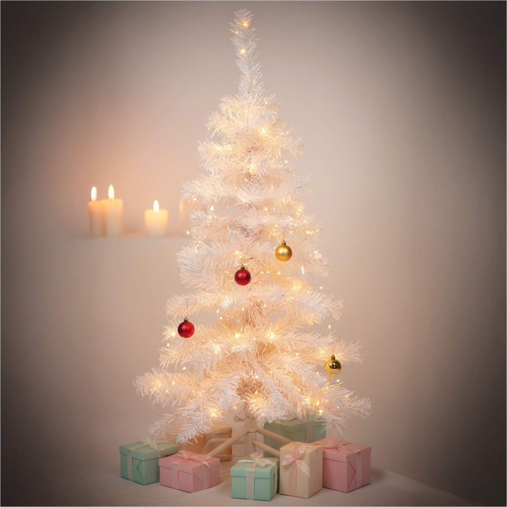 Weißer Weihnachtsbaum 90 cm künstlicher Tannenbaum 100 Spitzen – Galeriebild 4, Artikelnummer 8125