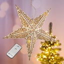 LED Holzstern 10 warmweiße LEDs Innen Fernbedienung Batteriebetrieb – Galeriebild 3, Artikelnummer 7251