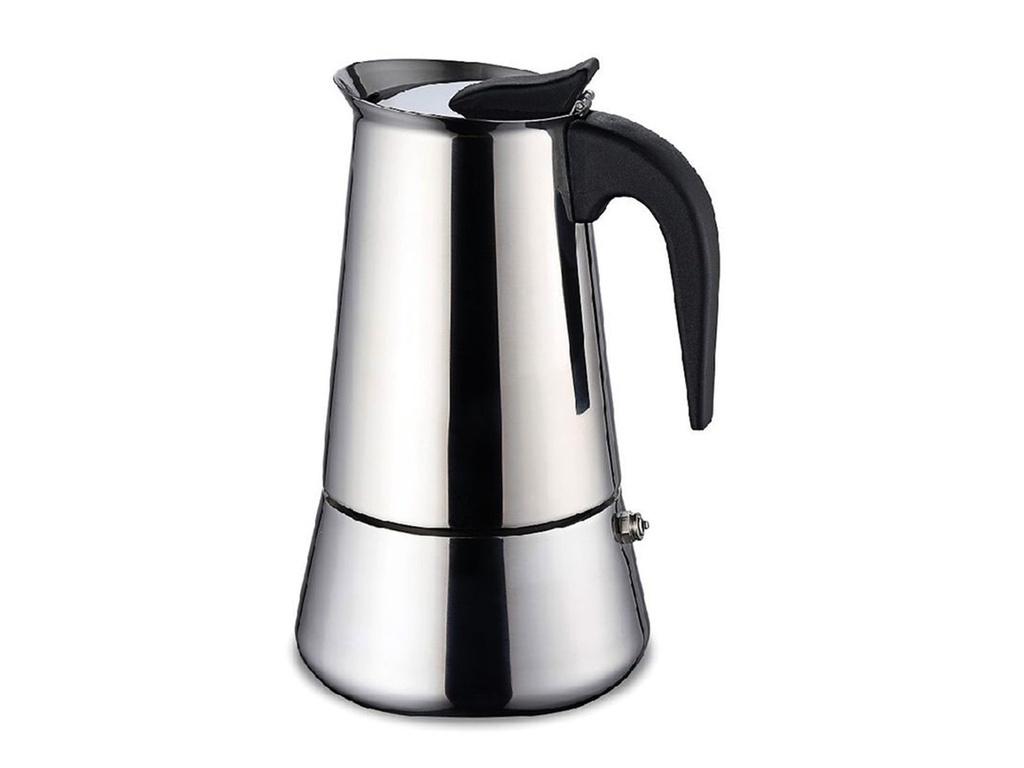 Edelstahl Espressokocher 4 Tassen Sicherheitsventil Induktion Mokkakanne 200 ml