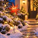 LED Gartenstecker PVC Stern, rot dia: 35 cm, Höhe: 90 cm – Galeriebild 1, Artikelnummer 18514