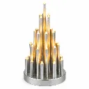 Stimmungsleuchter mit 33 LED rund, silber mit Timer – Galeriebild 1, Artikelnummer 18513
