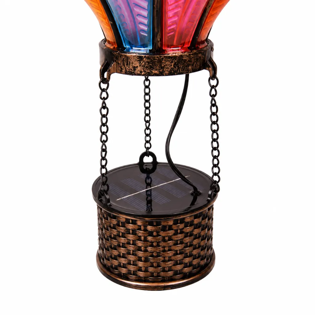 Solar Heißluftballon 56 cm mit 30 Flame LEDs mehrfarbig – Galeriebild 1, Artikelnummer 18495