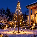 Fahnenmast-Lichterkette mit 400 warm weißen LEDs – Galeriebild 1, Artikelnummer 18510