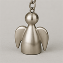 Schlüsselanhänger Engel silber aus Metall gebürstet 8,5 cm – Galeriebild 1, Artikelnummer 18305
