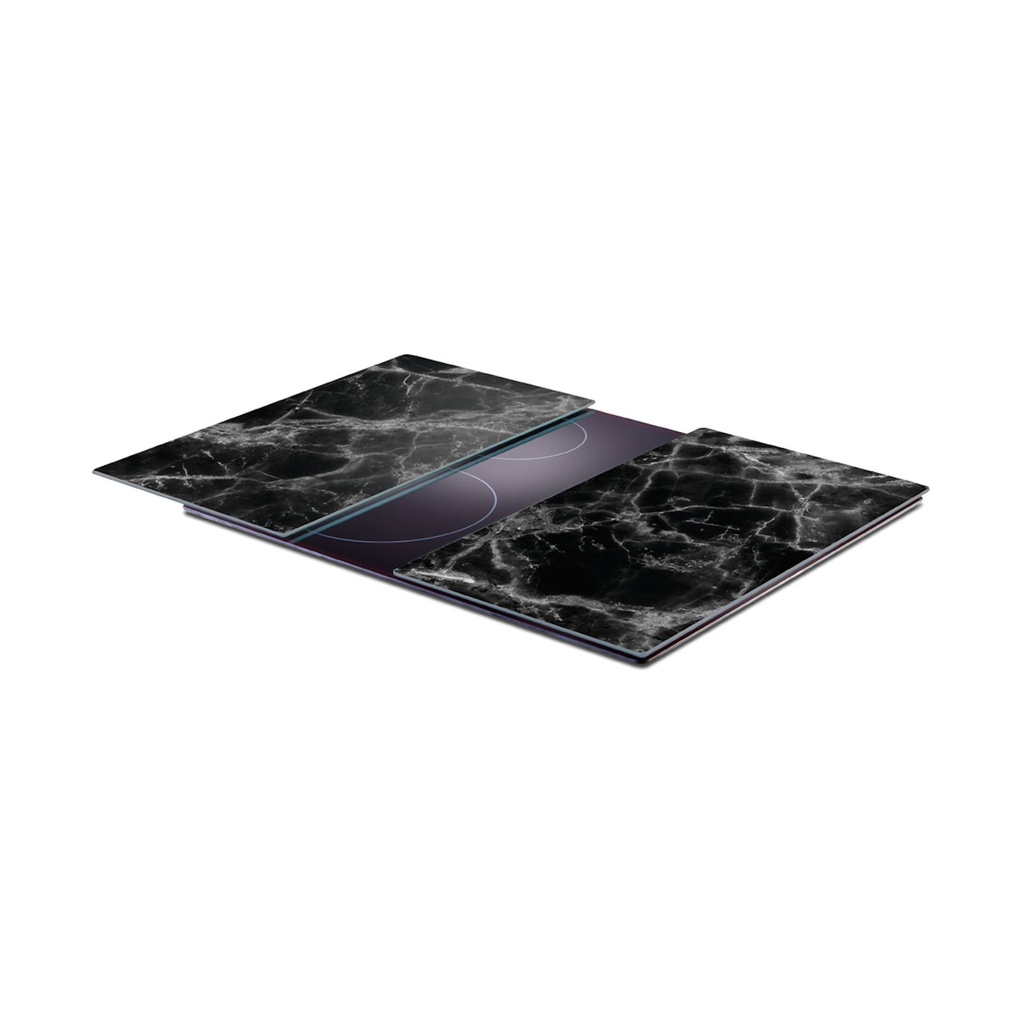 Zeller 2er Set Herdabdeckplatten "Marmor" Herdabdeckung aus Glas