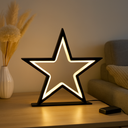 LED Metallstern schwarz 34 cm mit 70 warmweißen LEDs für Innen – Galeriebild 3, Artikelnummer 18189