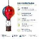 Solar Heißluftballon 56 cm mit 30 Flame LEDs mehrfarbig – Galeriebild 1, Artikelnummer 18495