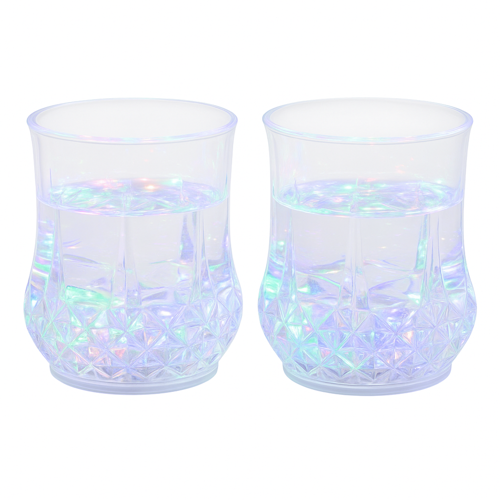 2er Set bunte LED Trinkgläser mit Farbwechsellicht 210ml Kunststoff – Galeriebild 10, Artikelnummer 18310
