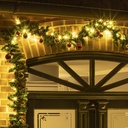 Weihnachtsgirlande Tannengirlande 5 m mit 36 Kugeln 80 warmweißen LEDs – Galeriebild 2, Artikelnummer 18339