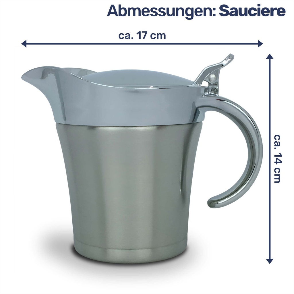 Thermo-Sauciere Einhand Soßenkanne mit ca. 400 ml aus Edelstahl – Galeriebild 10, Artikelnummer 7340
