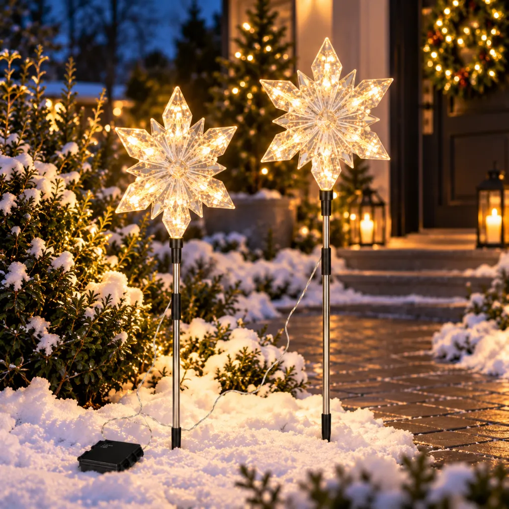 2er Set LED Gartenstecker Stern ca. 23,5 x 66 cm – Galeriebild 1, Artikelnummer 18515