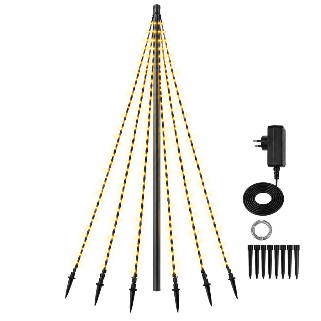 Fahnenmast-Lichterkette mit 400 warm weißen LEDs – Galeriebild 1, Artikelnummer 18510