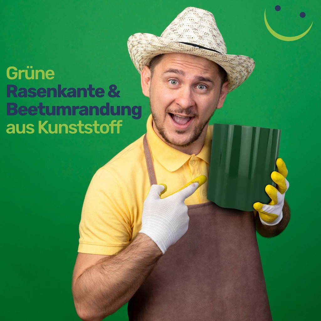 Rasenkante Kunststoff 900x15 cm – grün, witterungsbeständig – Galeriebild 1, Artikelnummer 17076