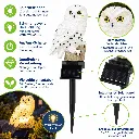 LED Solar Schneeeule Gartenstecker 45 cm mit weißer LED Gartendeko – Galeriebild 1, Artikelnummer 18533