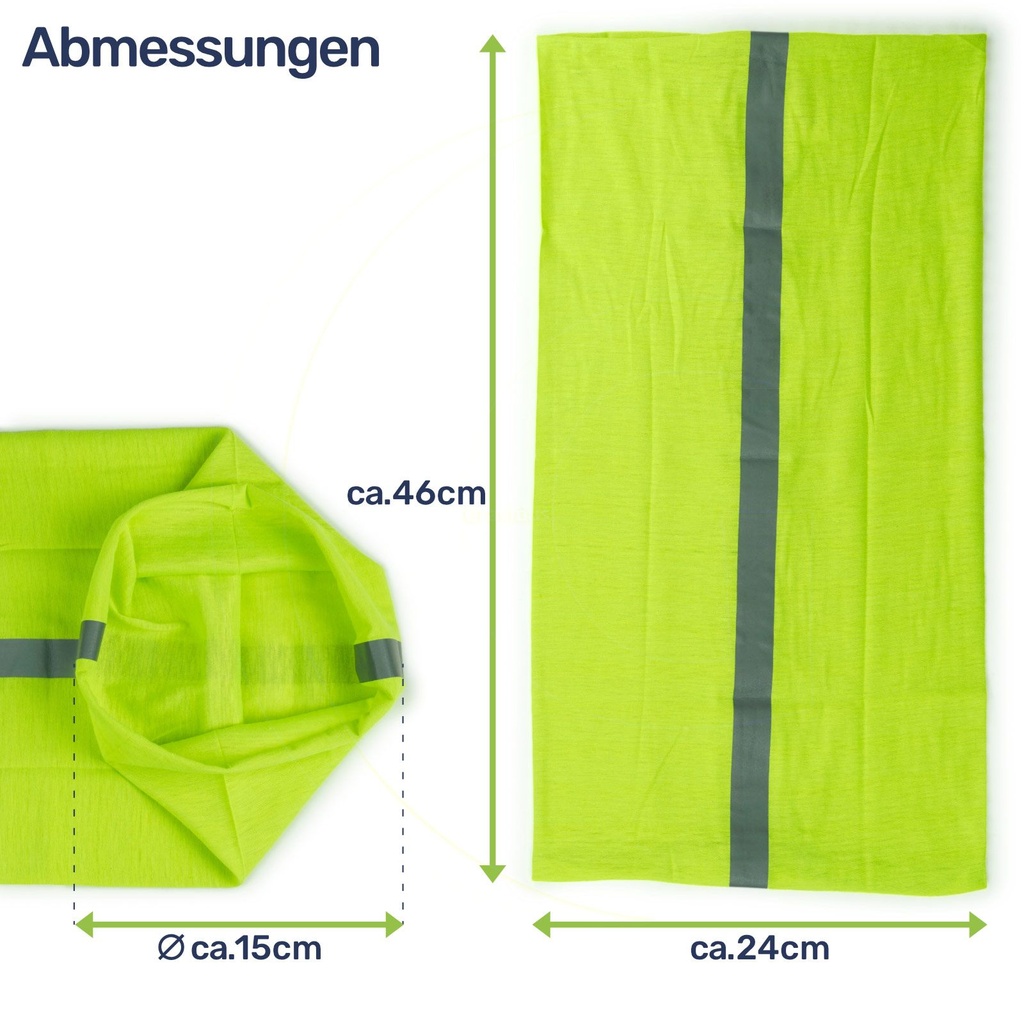 Multifunktionstuch "Safety" mit Reflektorstreifen – Galeriebild 6, Artikelnummer 17530