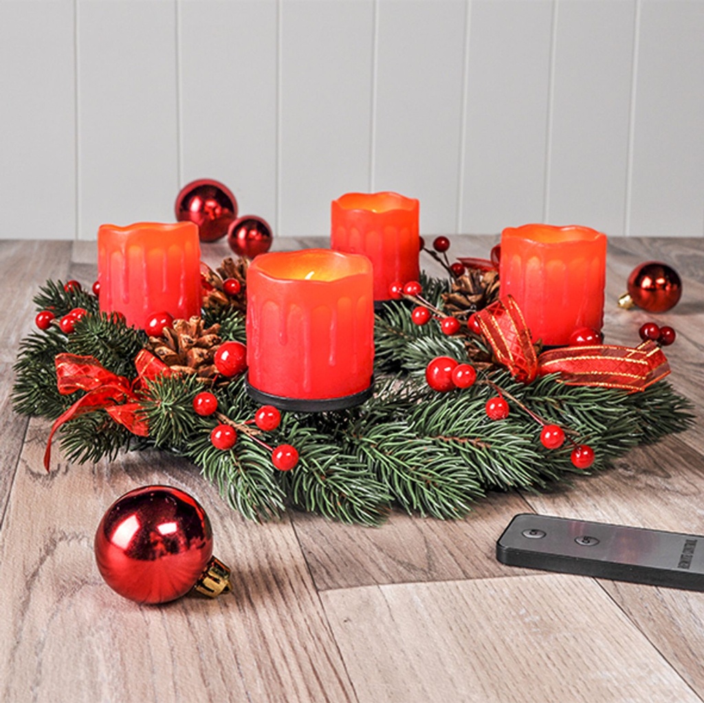 Adventskranz mit LED Echtwachskerzen Deko – Galeriebild 3, Artikelnummer 3129