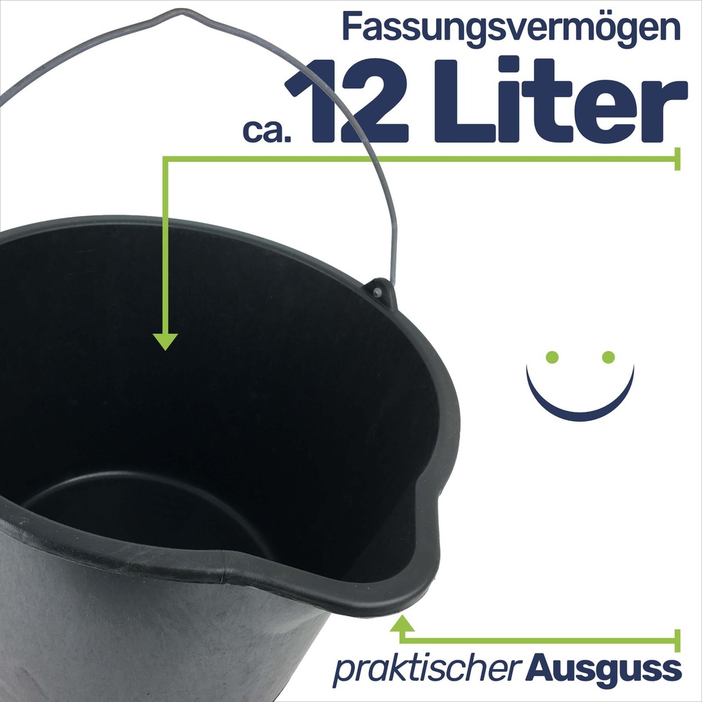 Baueimer 12 Liter mit Ausguss und Skala – Galeriebild 4, Artikelnummer 17057