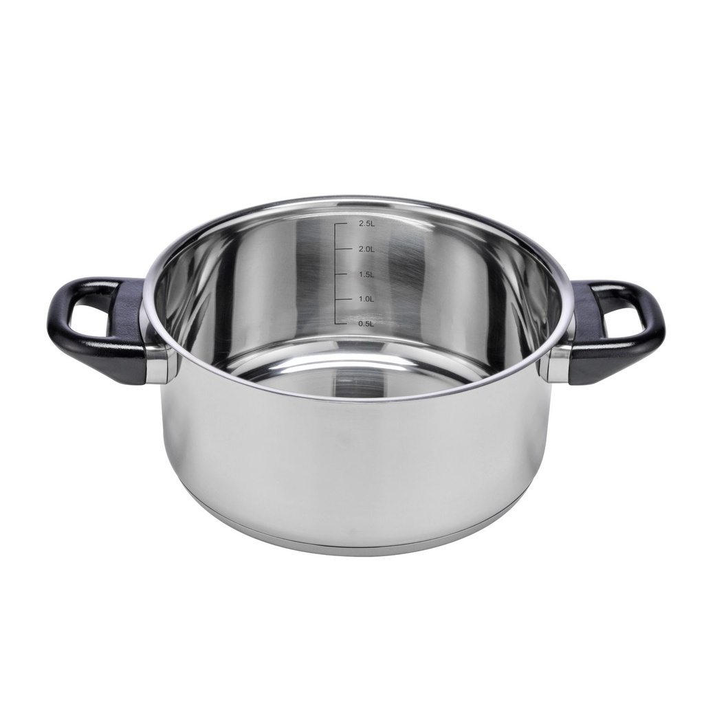 Edelstahl Bräter Kochtopf Bratentopf Topf Induktion mit Glasdeckel Ø 20 cm – Galeriebild 2, Artikelnummer 3236