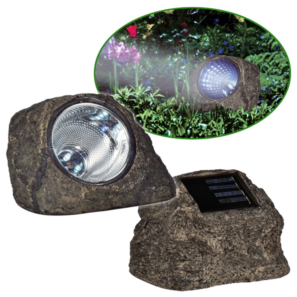 Solar-Stein Gartenbeleuchtung m. 3 LED – Galeriebild 4, Artikelnummer 7702