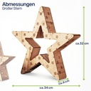 Zwei LED Holzsterne 16 LED Weihnachtsstern Deko – Galeriebild 5, Artikelnummer 13722