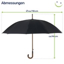 Stockschirm Automatik sturmsicher Holzgriff schwarz 118 cm – Galeriebild 13, Artikelnummer 2291