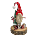 Weihnachtswichtel Holzfigur auf Baumscheibe mit XMAS Schriftzug – Galeriebild 5, Artikelnummer 18315
