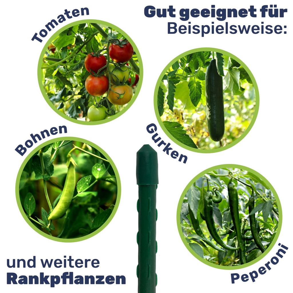 Pflanzstab Rankhilfe Stahl mit Kunststoff Ummantelung grün 120 cm – Galeriebild 1, Artikelnummer 17051
