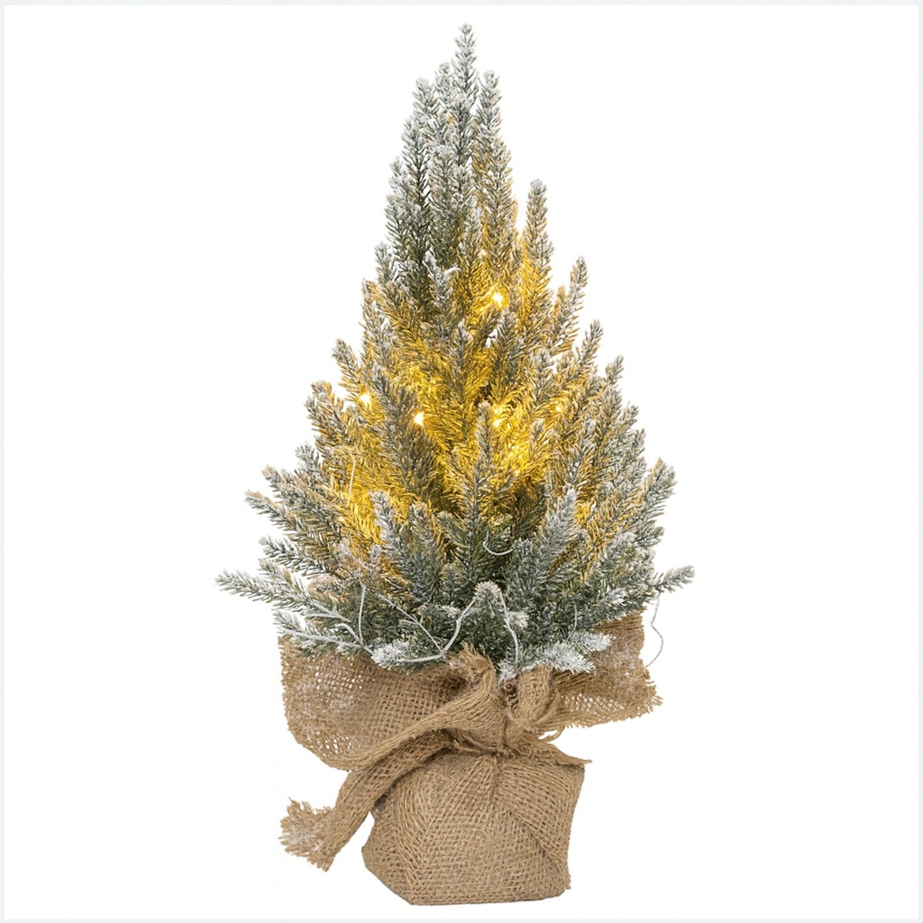 20 LED Weihnachtsbaum warmweiß Timer Batteriebetrieb Schneeoptik 45 cm – Galeriebild 4, Artikelnummer 18281