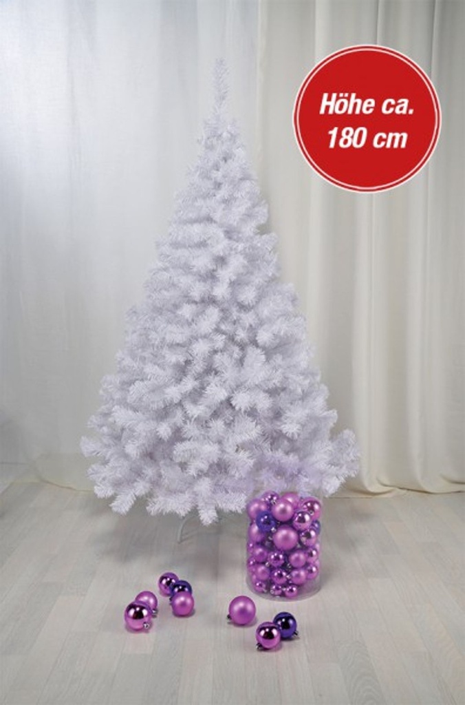 Weißer Weihnachtsbaum 180 cm künstlicher Tannenbaum 600 Zweigen – Galeriebild 7, Artikelnummer 3304