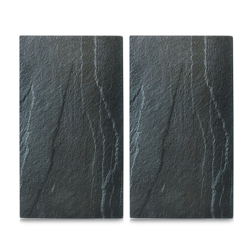 Zeller 2-tlg. Schiefer Herdabdeckplatten aus Glas Maße: 52 x 30 cm – Galeriebild 1, Artikelnummer 17225