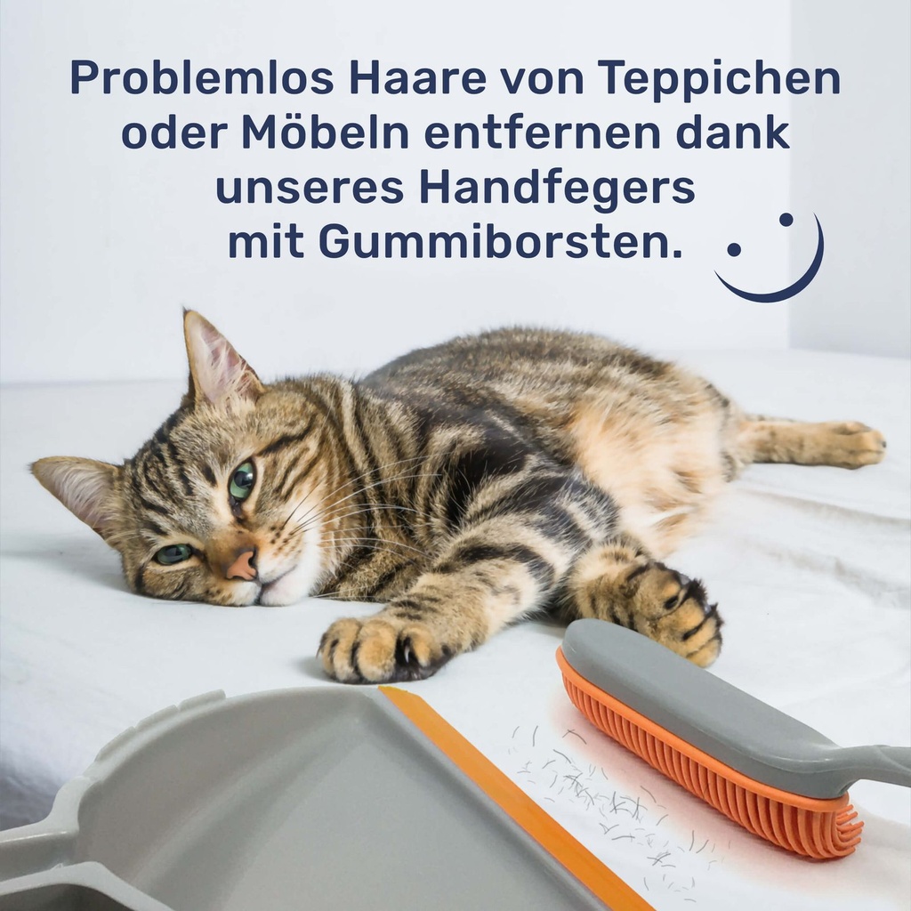 3er Kehrset mit Gummi Handfeger Handbesen Grau/Orange – Galeriebild 7, Artikelnummer 15619