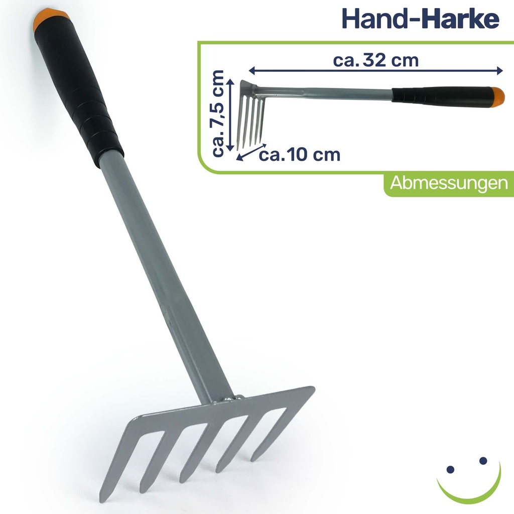 5-tlg. Gartenwerkzeug Set Harke Hacke Kralle Stahl – Galeriebild 4, Artikelnummer 17028