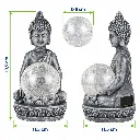 LED Solar Buddha Figur mit RGB Farbwechsel und Glaskugel 19,5 cm – Galeriebild 1, Artikelnummer 18534