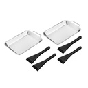 2er Set Edelstahl Grillpfannen ideal für Gemüse Fleisch Fisch Grillgut – Galeriebild 1, Artikelnummer 15831