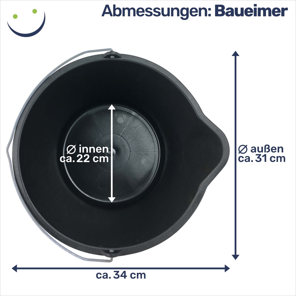 Baueimer 12 Liter mit Ausguss und Skala – Galeriebild 6, Artikelnummer 17057