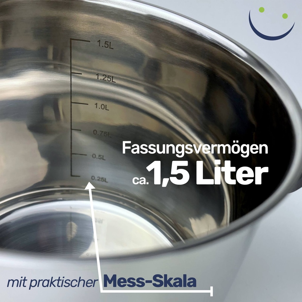 EDELSTAHL Milchkochtopf Kochtopf Milchtopf Topf Kuvertüre SYLT 1,5L – Galeriebild 3, Artikelnummer 2628