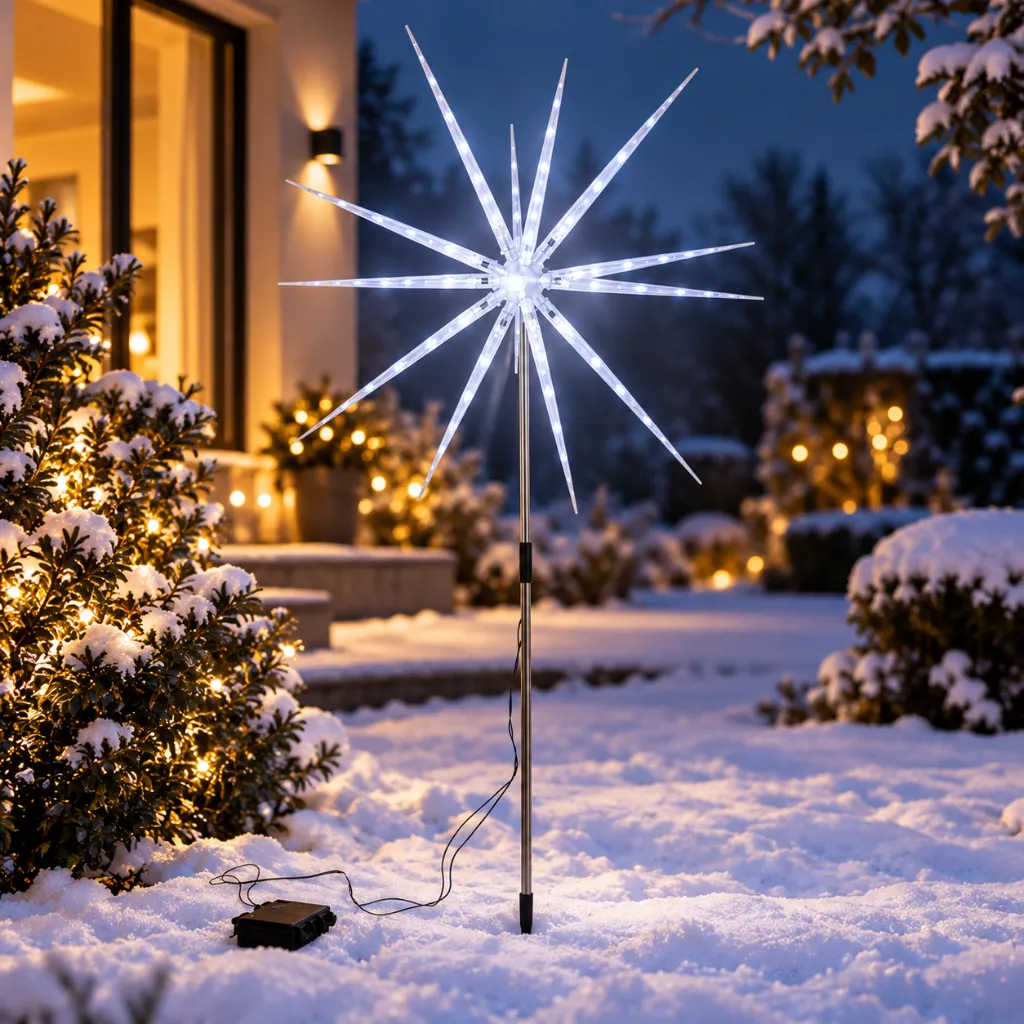 LED Gartenstecker Polar Stern mit Timer – Für Innen und Außen – Galeriebild 2, Artikelnummer 17554