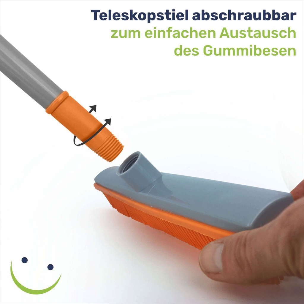 Gummibesen mit Teleskopstiel und Wasserabziehkante Kunststoff – Galeriebild 3, Artikelnummer 2330