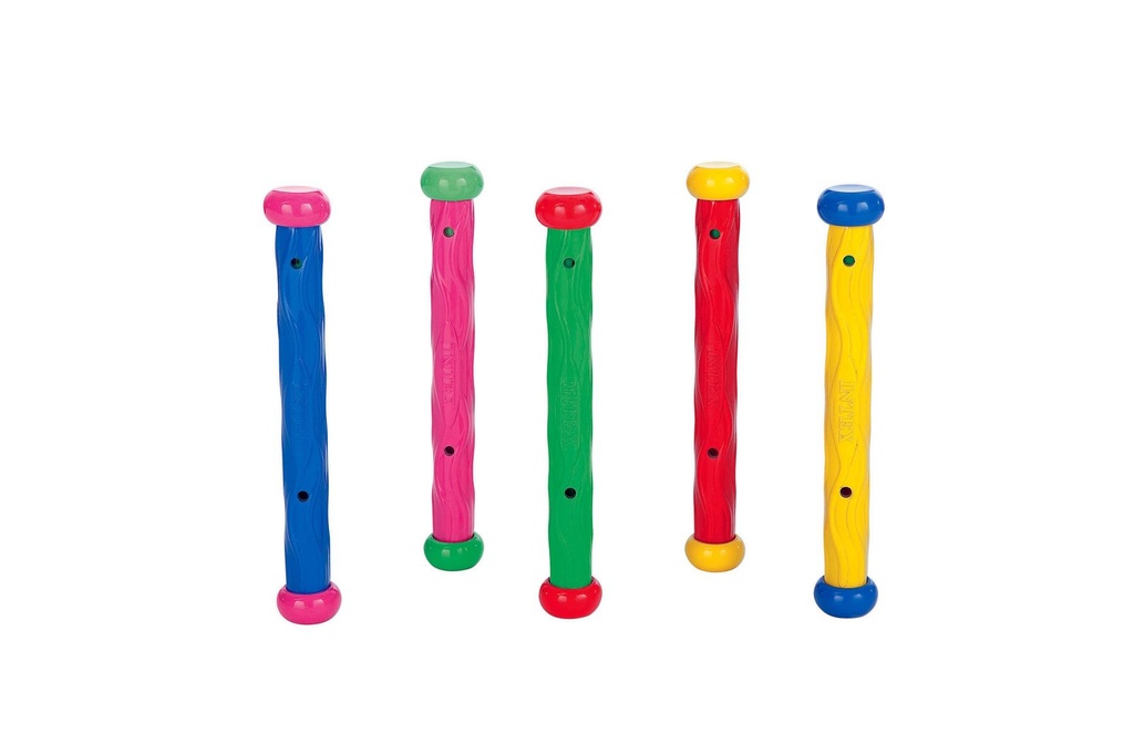 INTEX Tauchstäbe mit Gewicht Tauchringe für Kinder Tauchsticks 5 bunte Stäbe