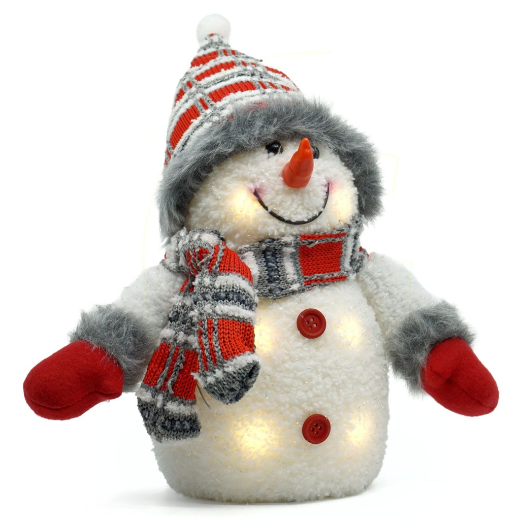 Schneemann LED Figur 28 cm Weihnachtsdeko batteriebetrieben Kunststoff – Galeriebild 5, Artikelnummer 8170